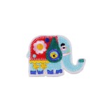 Aplicatie termoadeziva brodata, 43 x 60 mm, Elefant multicolor, Crisalida