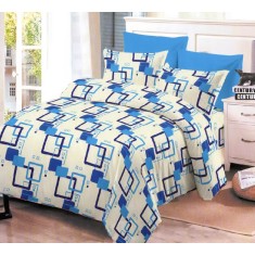 Lenjerie de pat pentru o persoana cu husa de perna dreptunghiulara, Antarctica, bumbac mercerizat, multicolor