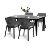 Cumpara ieftin Set mobilier de grădină Fueva 4+1, grafit