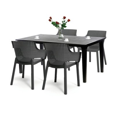 Set mobilier de grădină Fueva 4+1, grafit foto