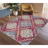 Covor Premium Belgian Model Alaska P0494-999, Marime 120 x 170 cm, Roz, Antialergic, Poliester Reciclat, Living, Dormitor, Sufragerie, Birou