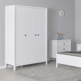 Cumpara ieftin Dulap Haine MDF Adore Rustic,cu 3 usi si umarase, 6 rafturi, Alb, 125 x 196 x 54 cm