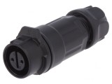 Conector Circular Mufă 12mm 2 PIN Aurit 5A Mamă