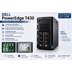 Server DELL PowerEdge T430, 64gb ram ddr4, 2x Xeon E5-2630 v4, 6x600gb hdd sas, 2xPsu 1100w, Idrac Garantie 1 luna