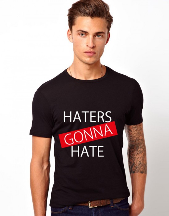 Tricou barbati negru Haters Gonna Hate 1 - L