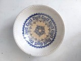 Farfurie decorativă / bol vintage &bdquo;Fine Ware&rdquo; &ndash; 18 cm diametru x 5cm inaltime, model decorativ albastru, Made in England