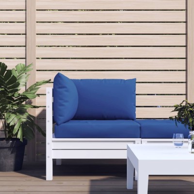 Gossi perne pentru canapea din paleti, 3 buc., albastru, textil foto