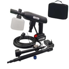 Pistol de spalat cu apa, Motor fara perii, Presiune inalta, Set acumulator si incarcator 300W, 21V, 30Bar, 6m lungime furtun