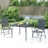 VidaXL Set de masă grădină, 3 piese, antracit, oțel 3187977