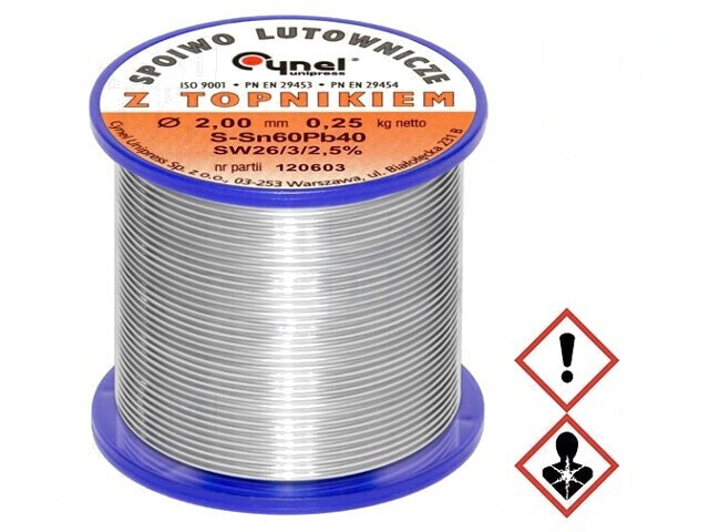 S&acirc;rmă de lipit cu plumb 2mm 0,25kg 190&deg;C