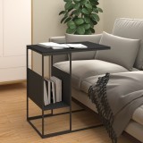 vidaXL Masă laterală, negru, 55x36x59,5 cm, lemn compozit