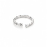 Cumpara ieftin Inel Reglabil din Argint 925 Placat cu Rodiu , Design Geometric Cubist cu Zirconiu