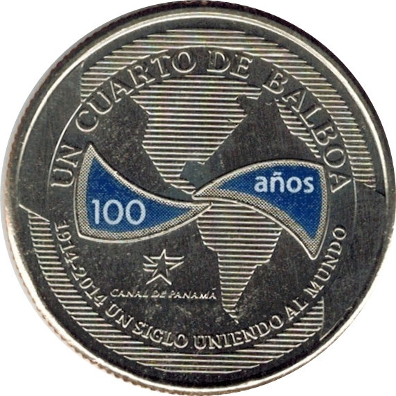 Panama 25 centesimos 2016 - 100 ani Canal Panama, B11, KM-159 UNC !!!