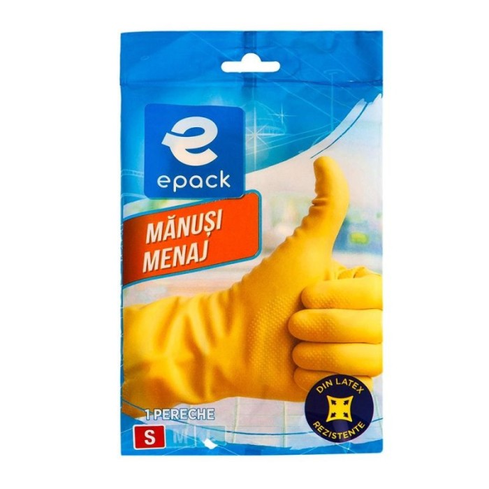 Manusi de menaj latex, Epack, 1 pereche/set, marimea S