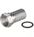 Mufa F 7mm Cupru Goobay cu Garnitura Cauciuc, Conector Cablu Coaxial RG6/RG59, Diametru 7mm