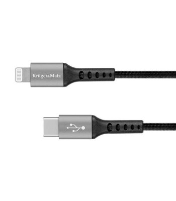 Cablu USB type C - Lightning certificat MFI 1m 3A bumbac OFC Kruger&amp;amp;Matz foto