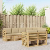 vidaXL Set de canapele de exterior 8 pcs Alb și Bej 3392018