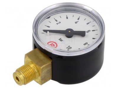 Manometru 0-10 Bar 40mm pentru Lichide și Gaze Inerte foto