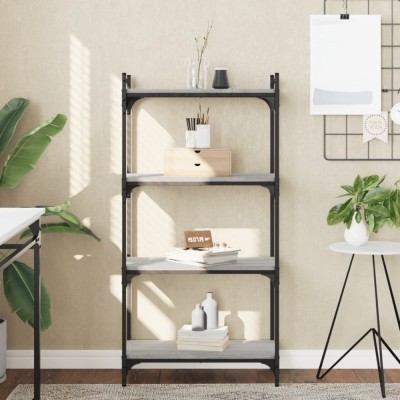 Gossi biblioteca cu 4 niveluri gri sonoma 60x30x120 cm lemn prelucrat foto