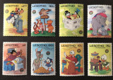 1985 - LESOTHO- WALT DISNEY - TWAIN+GRIMM 2 serii+ 2 colite, Animatii, Nestampilat