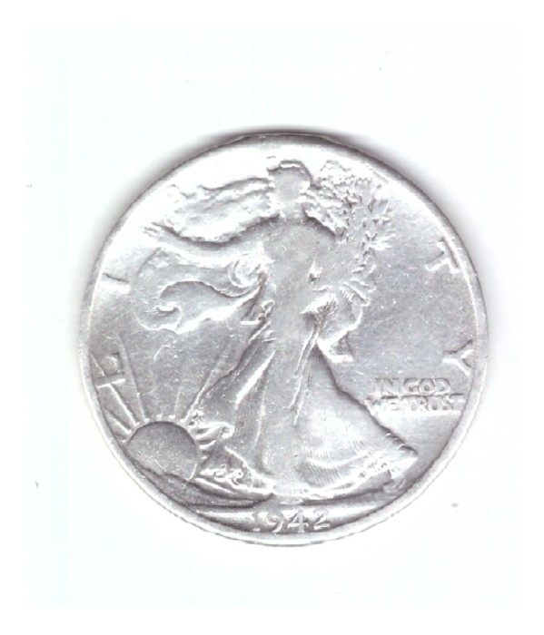 Moneda SUA 1/2 dollar/dolar 1942, uzata, curata