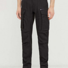 G-Star Raw pantaloni barbati, culoarea negru, drept