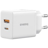 Incarcator retea Baseus Cube, Quick Charge 20W, 1 x USB Type-C Output 5V/3A, 1 x USB, alb