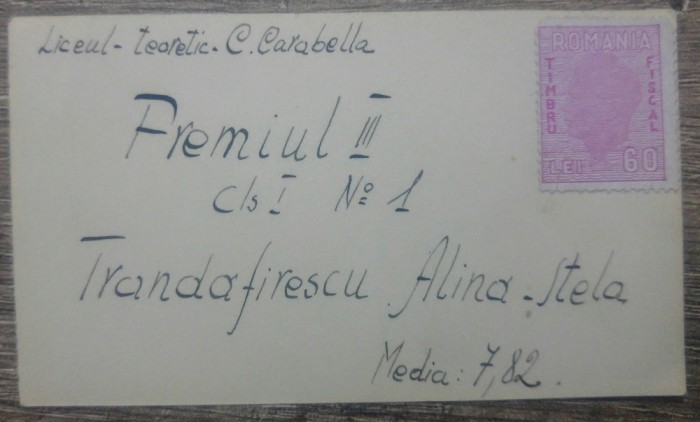 Premiul III, cls. I, no. 1// Liceul Teoretic C. Carabella