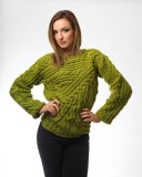 Pulover tricotat manual Pistachio, Verde, L, M, S, XL, XS, Onibon