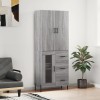 VidaXL Dulap &icirc;nalt, gri sonoma, 69,5x34x180 cm, lemn compozit