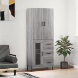 vidaXL Dulap &icirc;nalt, gri sonoma, 69,5x34x180 cm, lemn compozit