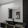 Oglinda LED Rectangulara, 100x80cm, Precision MotionGlow Marcello, Sistem Dezaburire, Ceas &amp; Termometru, Lupa Cosmetica, Dimabila ModernLight Concept