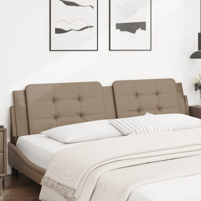 Gossi perna pentru tablie pat, cappuccino, 200 cm, piele artificiala
