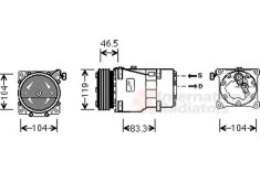 Compresor clima, aer conditionat Citroen Berlingo (mf) 1.6 HDI 75 (MF9HW) 90 (MF9HX) 1.8 D (MFA9A) 1.9 (MFDJY) (MFWJZ) 4WD 2.0 (MFRHY) VAN WEZEL - 090 foto