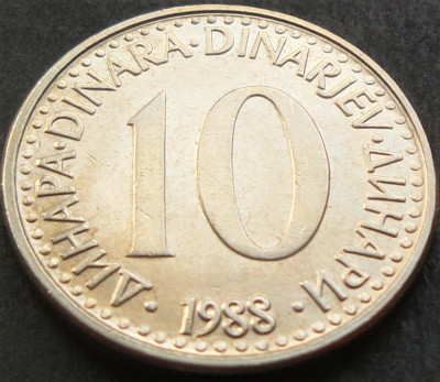 Moneda 10 DINARI / DINARA - RSF YUGOSLAVIA, anul 1988 *cod 1538 foto