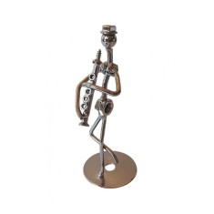 Ornament decorativ, Muzicant din metal, Nergu, 13 cm, 356XD-1