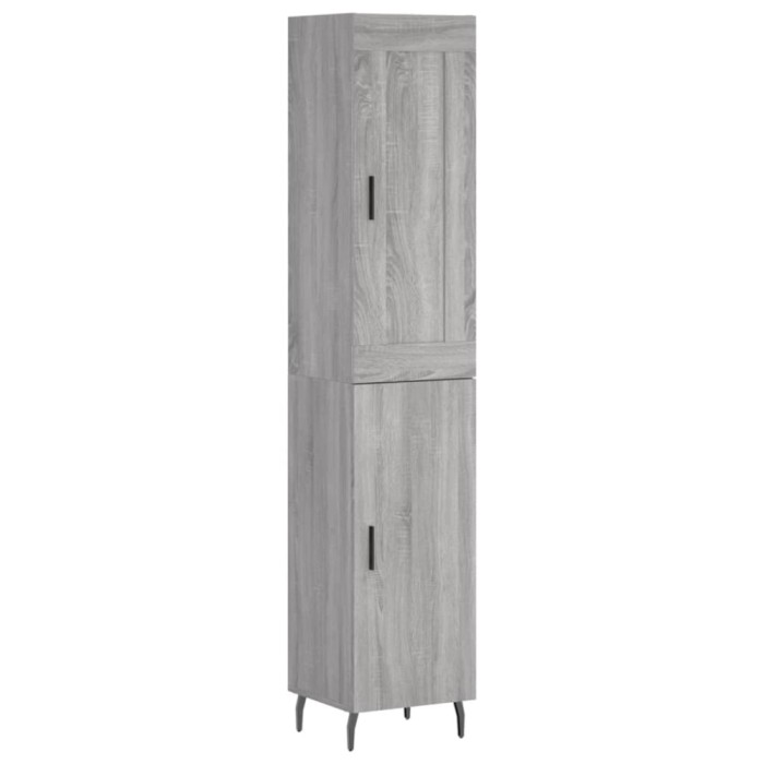Dulap inalt, gri sonoma, 34,5x34x180 cm, lemn prelucrat