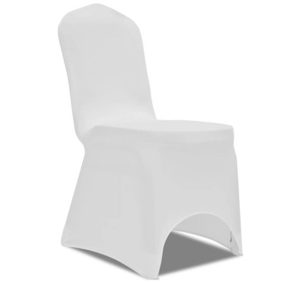 vidaXL Huse elastice scaun, alb, 100 buc. foto