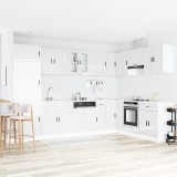 vidaXL Dulap Bază Chiuvetă Porto 2 Buc Alb 80x46x84.5cm - Mobilier Bucătărie Modular, Lemn Compozit, Design Modern