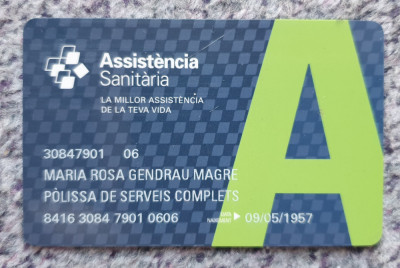 Pentru colectionari, card plastic asistenta sanitara Spania Assistencia Sanitari foto