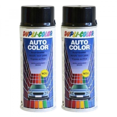 Pachet 2 x Vopsea Spray Auto Dupli-Color Skoda Negru Magic 9910 foto