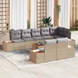 Cumpara ieftin Set de canapele pentru grădină 9 pcs bej și gri deschis