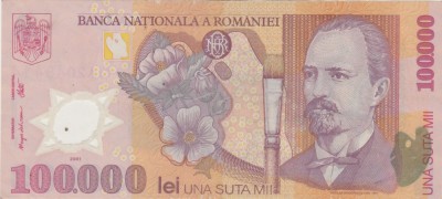 ROMANIA 100000 LEI 2001 F foto