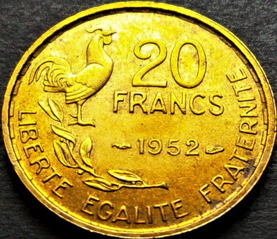 Moneda istorica 20 FRANCI / FRANCS - FRANTA, anul 1952 *cod 2666 foto