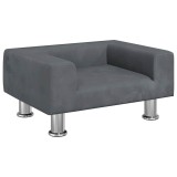 Cumpara ieftin Canapea pentru copii, gri inchis, 50x40x26,5 cm, catifea