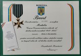 SV * CRUCEA COMEMORATIVA WWII cu BREVET semnat de Presedintele Ion Iliescu