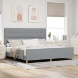 VidaXL Cadru de pat, gri deschis, 200x200 cm, textil