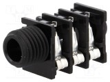 Conector Jack 6,3mm Soclu Mamă Stereo cu &Icirc;ntrerupător Triplu AMPHENOL