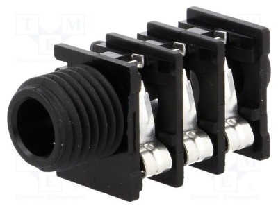 Conector Jack 6,3mm Soclu Mamă Stereo cu &amp;Icirc;ntrerupător Triplu AMPHENOL foto