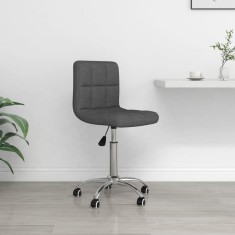vidaXL Scaun de birou pivotant, gri inchis, material textil foto